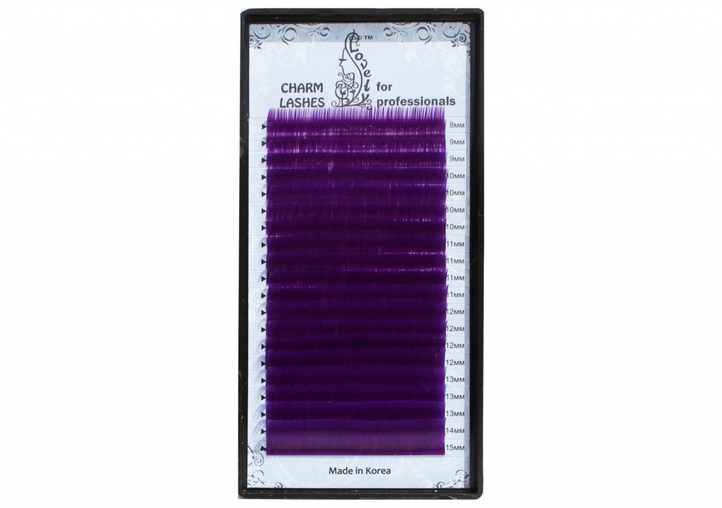 Ресницы фиолетовые (purple) Lovely - 20 линий - MIX